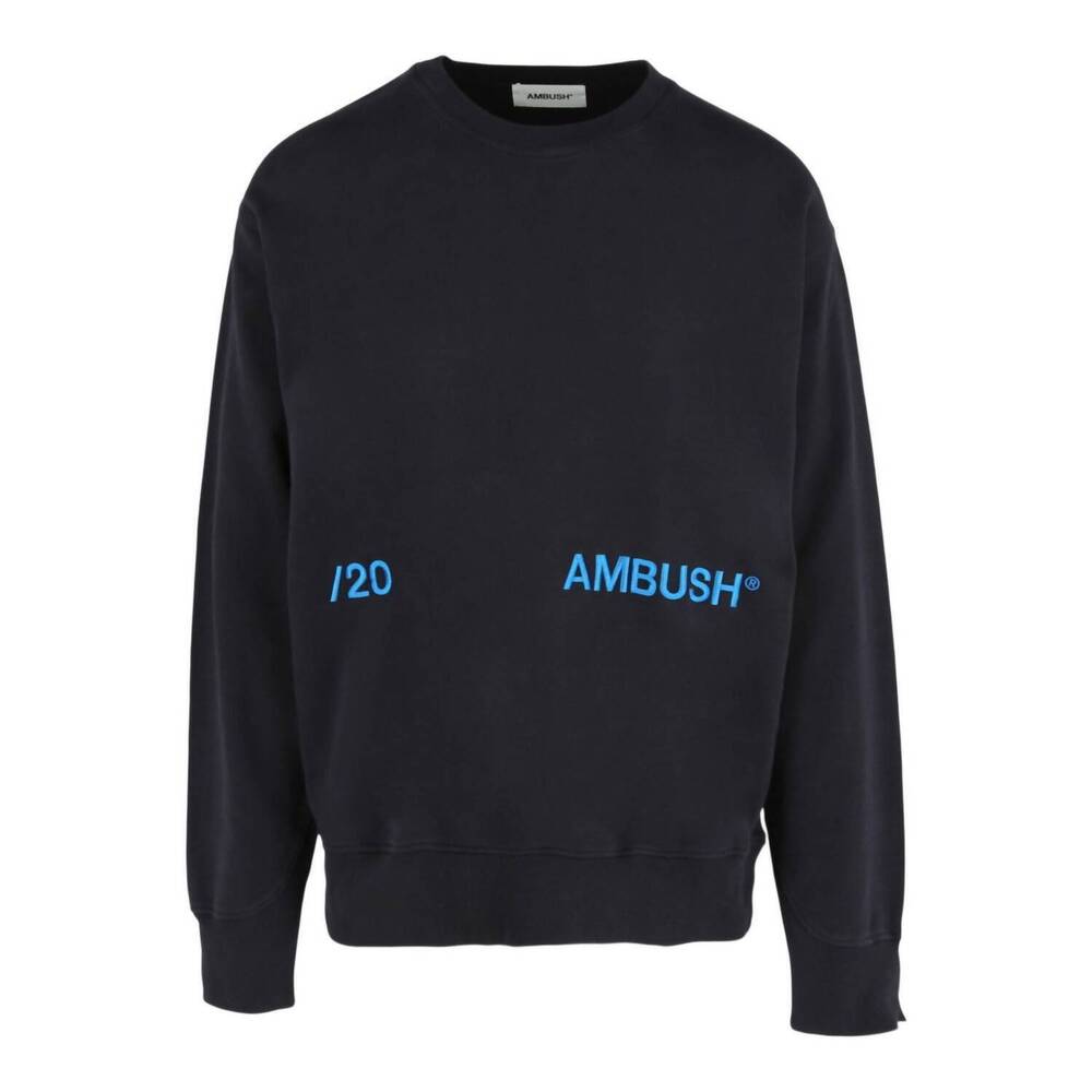 NEW AMBUSH men's embroidered logo sweatshirt in navy blue
